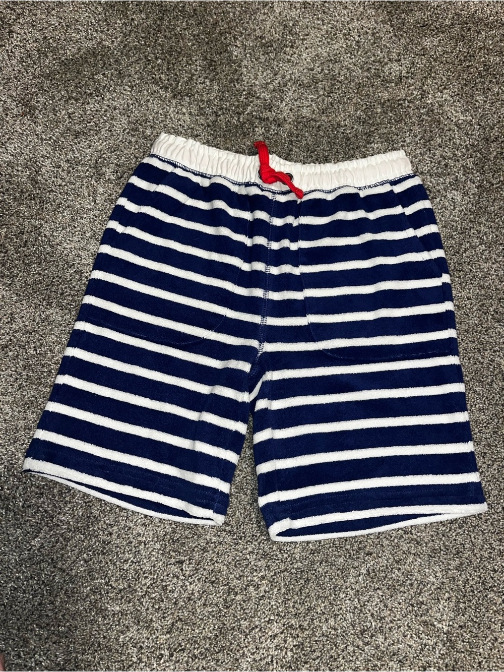 Mini boden boys striped terry shorts euc sz 9y
